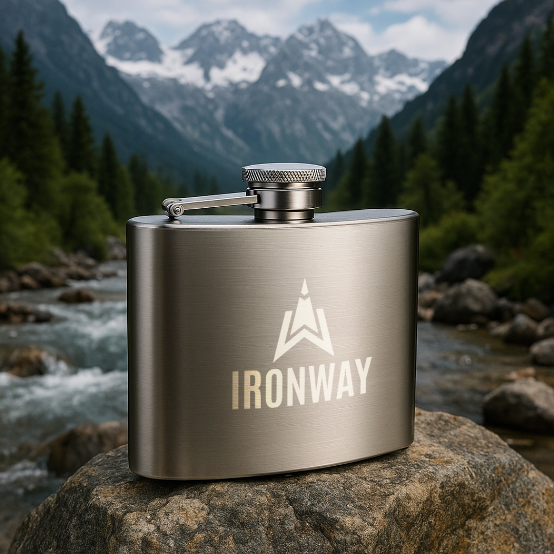 Abenteuerflasche – Edelstahl Taschenflasche für Entdecker