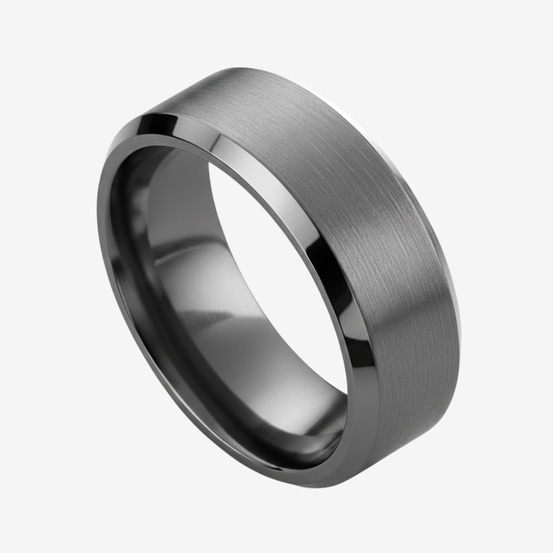 Valor Ring — Brushed Titanium Steel Ring for Everyday Strength